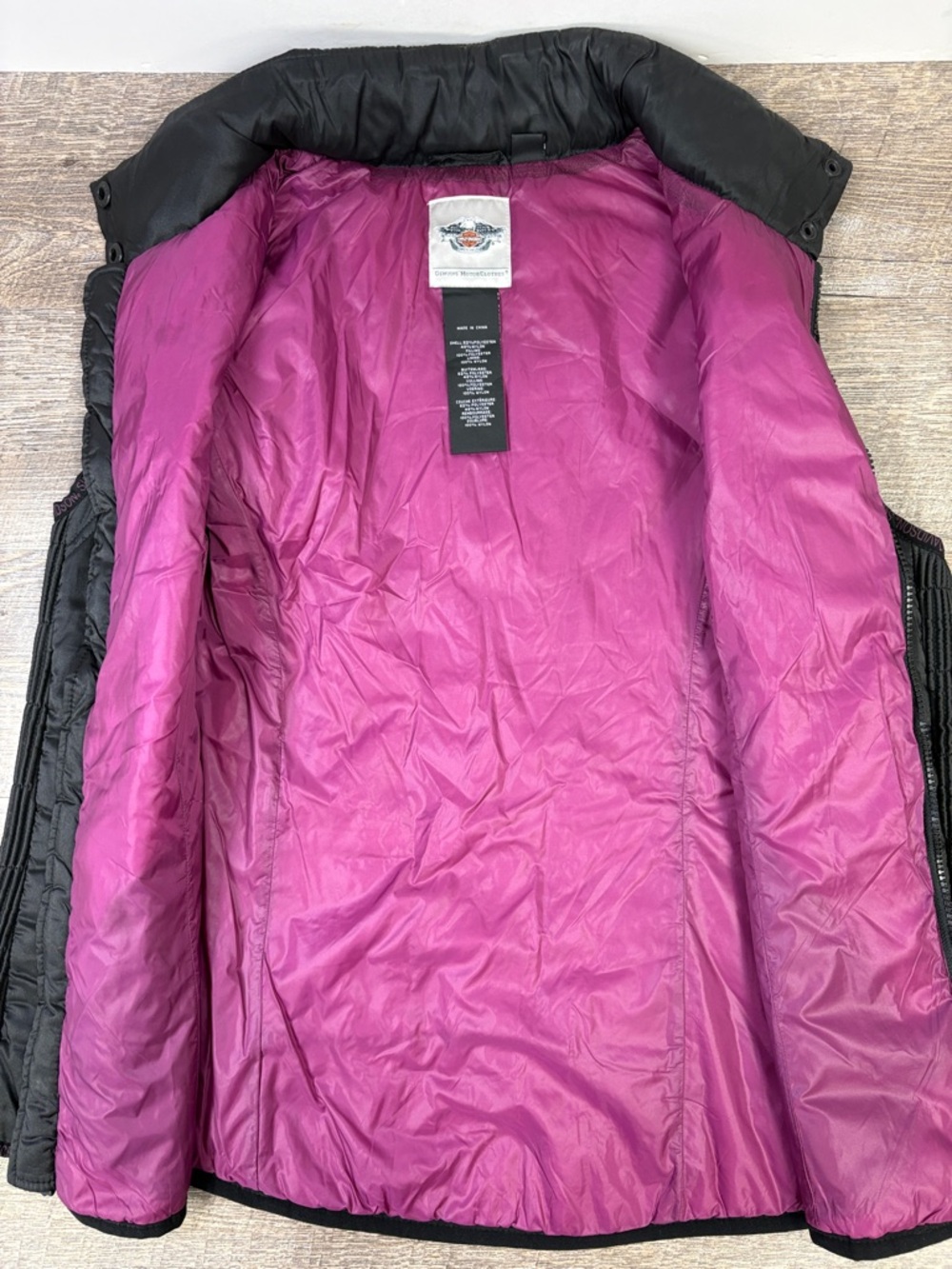 Harley-Davidson Quilted Puffer Vest | Black w/ Purple Accents | Moto Layer L - Picture 3 of 11
